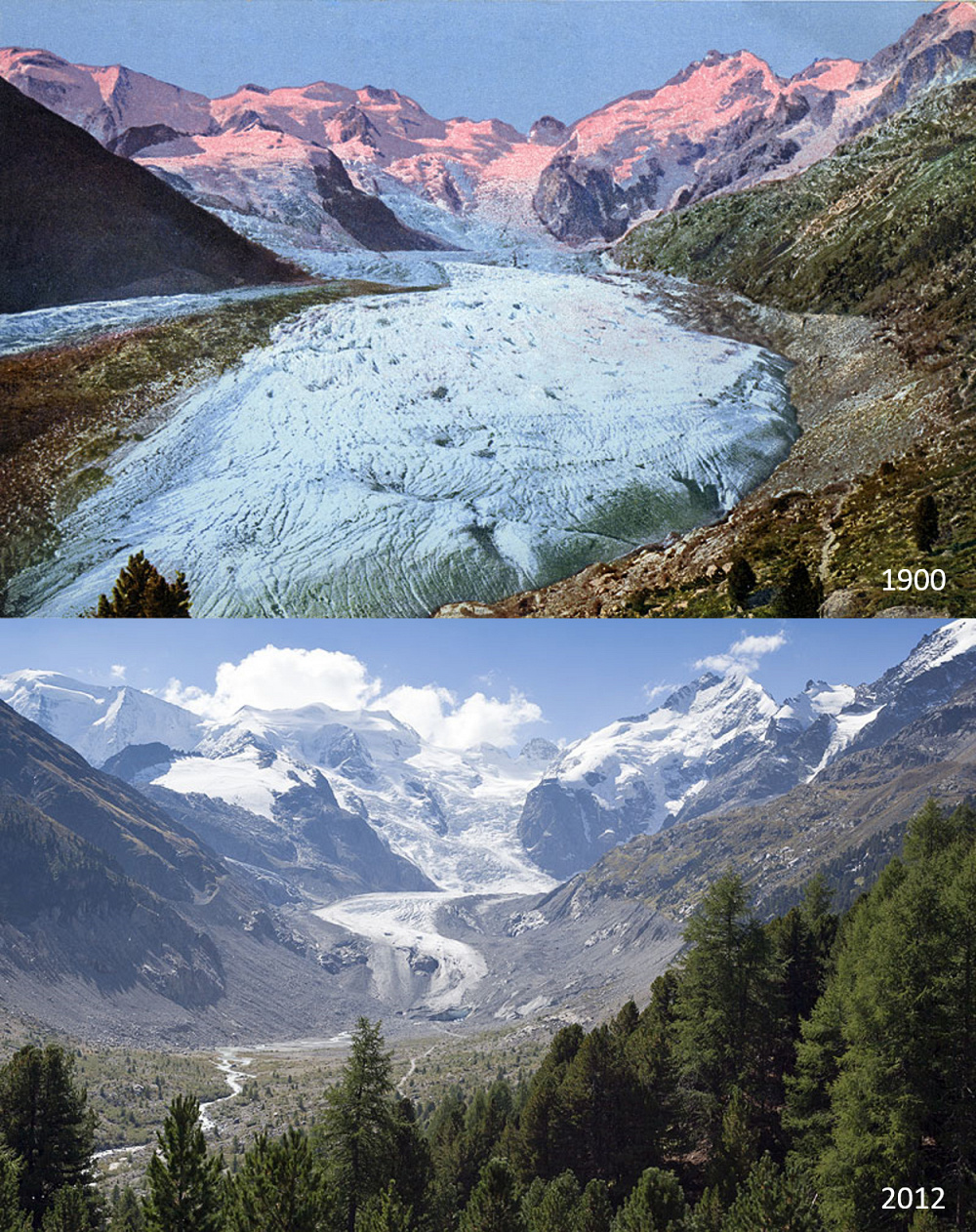 Morteratsch-Bildvergleich 1900-2012 